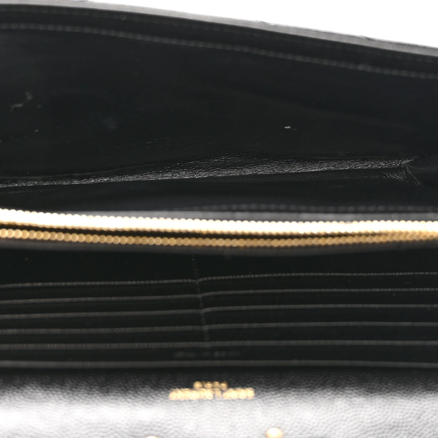 Grain De Poudre Matelasse Chevron Monogram Chain Wallet Black - Top Club