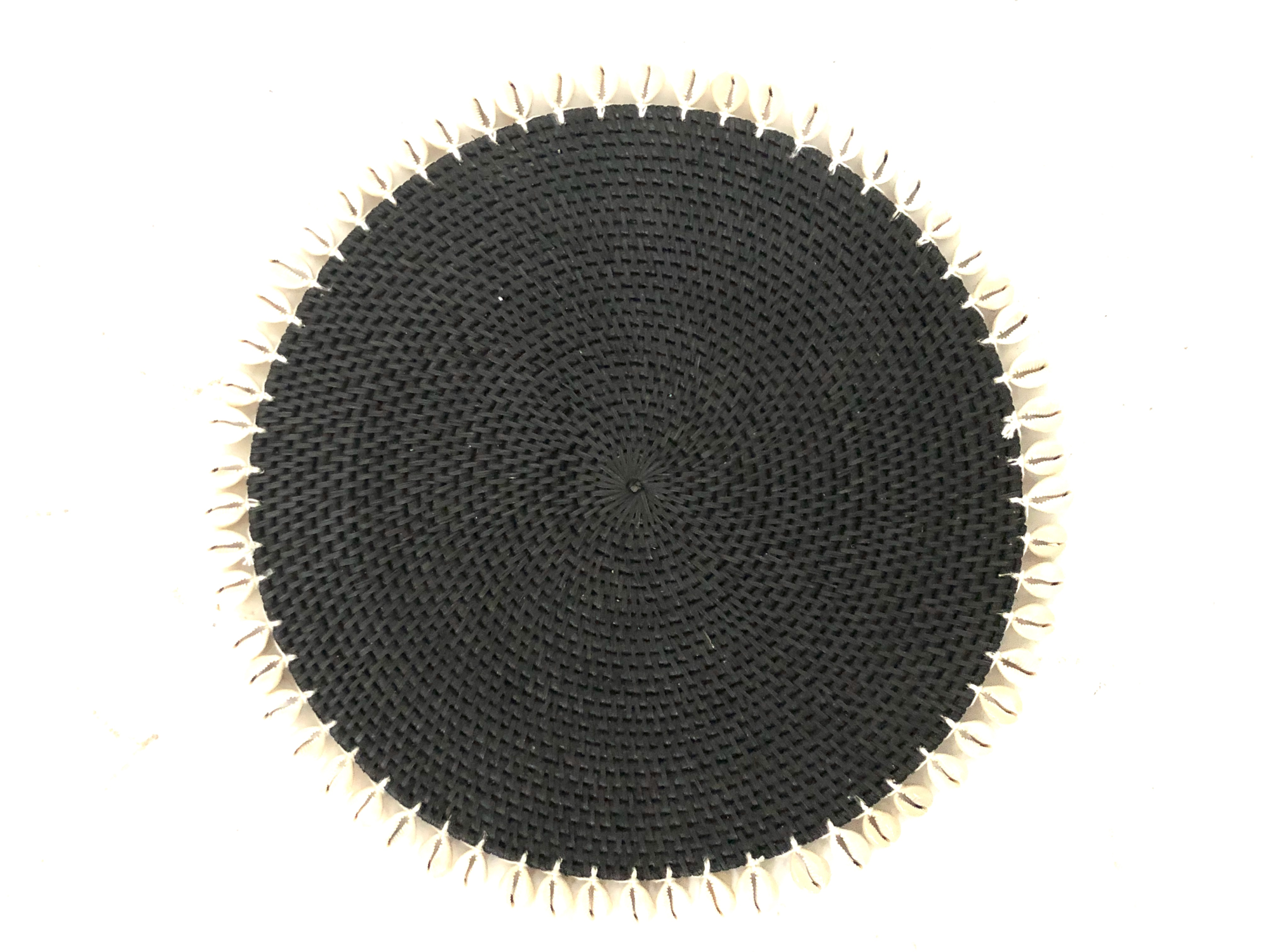 Placemat zwart schelp 37cm