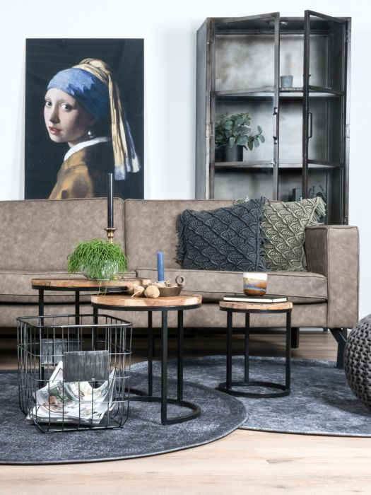 Vloerkleed Juud Rond Grijs/Zwart ø160 cm