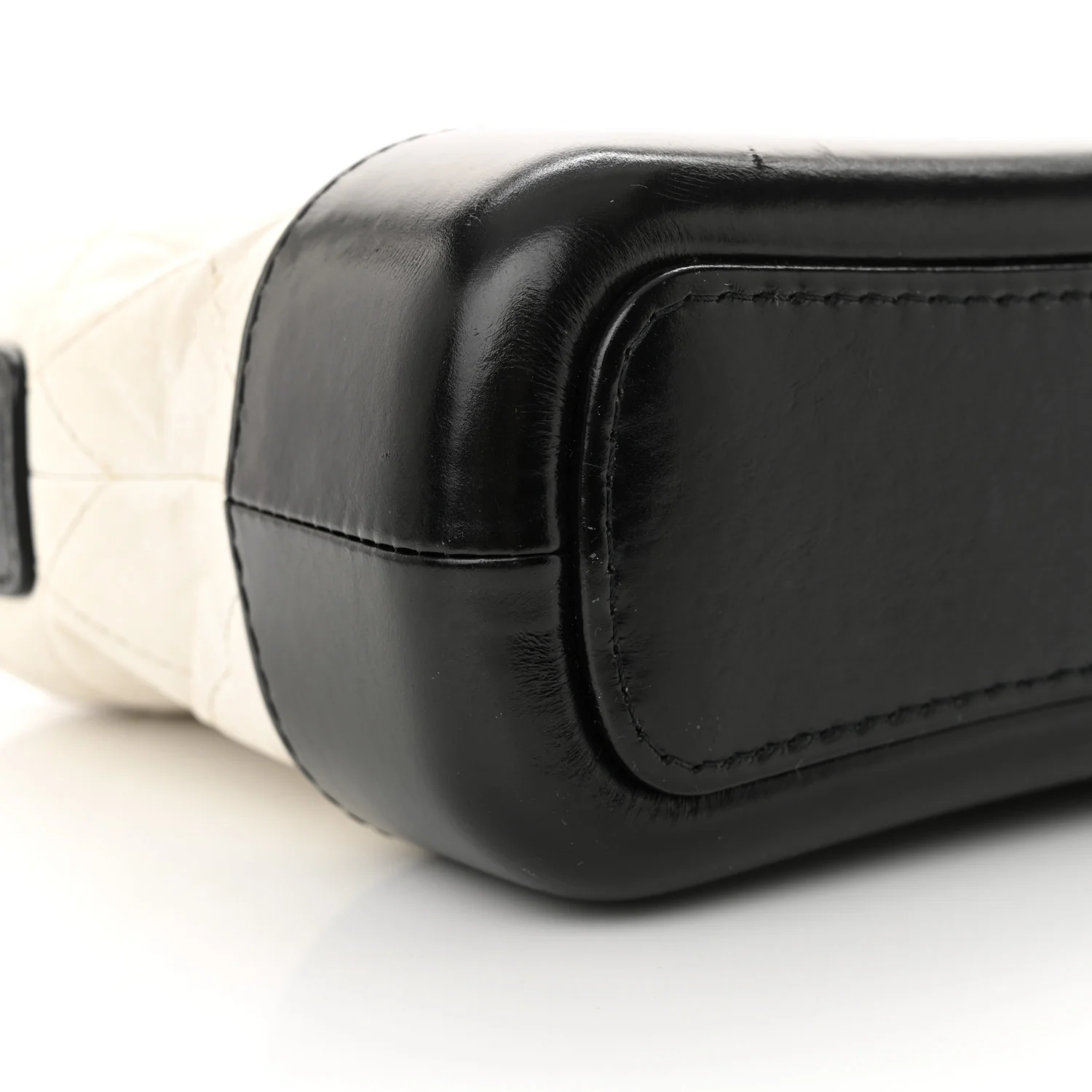 Aged Calfskin Quilted Small Gabrielle Hobo Black White - Top Club