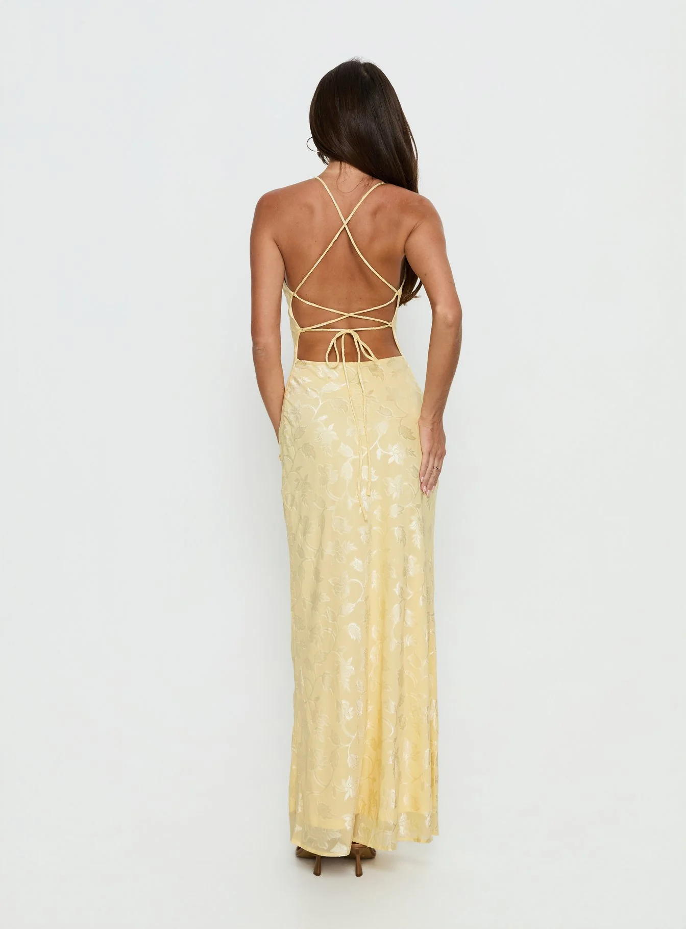 Celena Maxi Dress Lemon Burnout