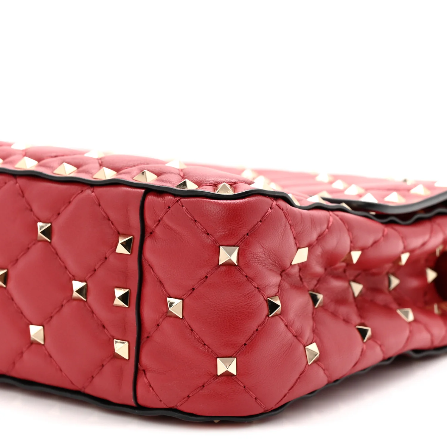 Nappa Medium Rockstud Spike Shoulder Bag Rosso Valentino - Top Club