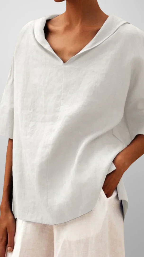 Women's Solid-Color Loose-Fit Cotton Shirt - Nordfashionstorm - Women's Clothing, Fashion for You - Nordfashionstorm.com