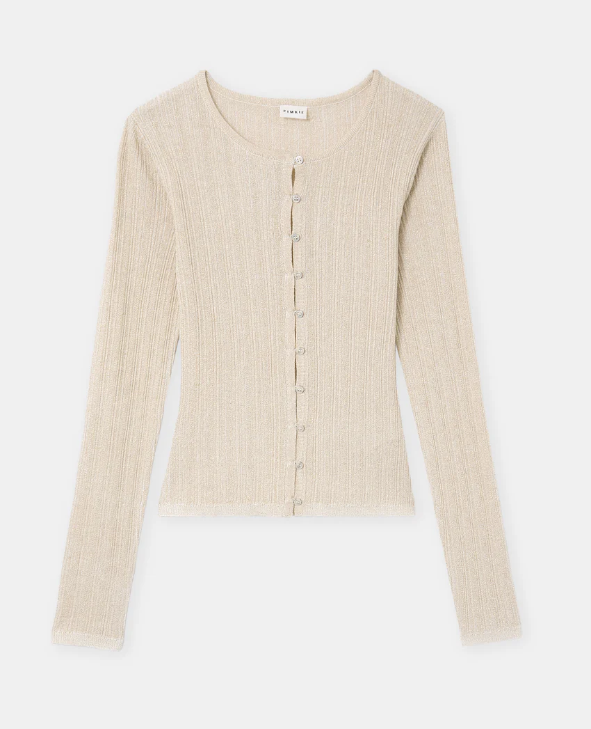 Pimkie Gilet maille fine et côtelée avec lurex