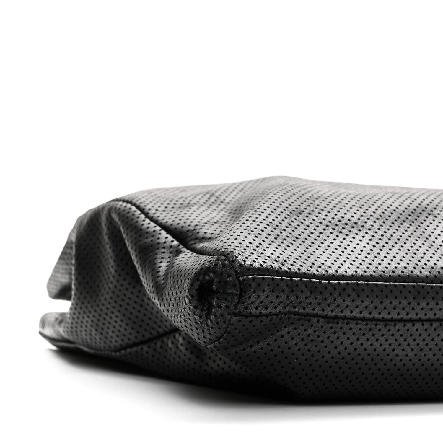 Calfskin Perforated Drill Tote Bag Black - Top Club