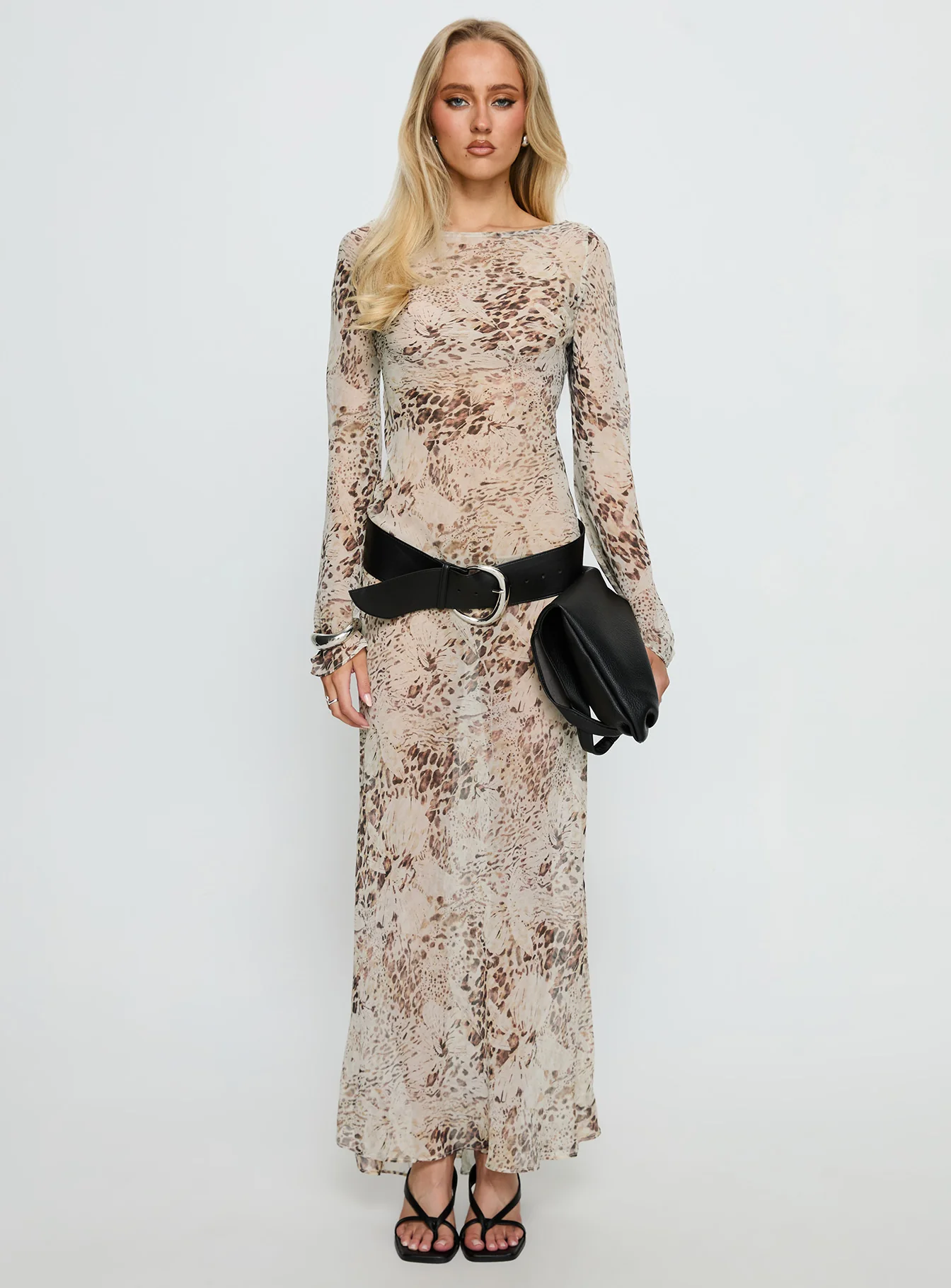 Switch Places Sheer Maxi Dress Animal