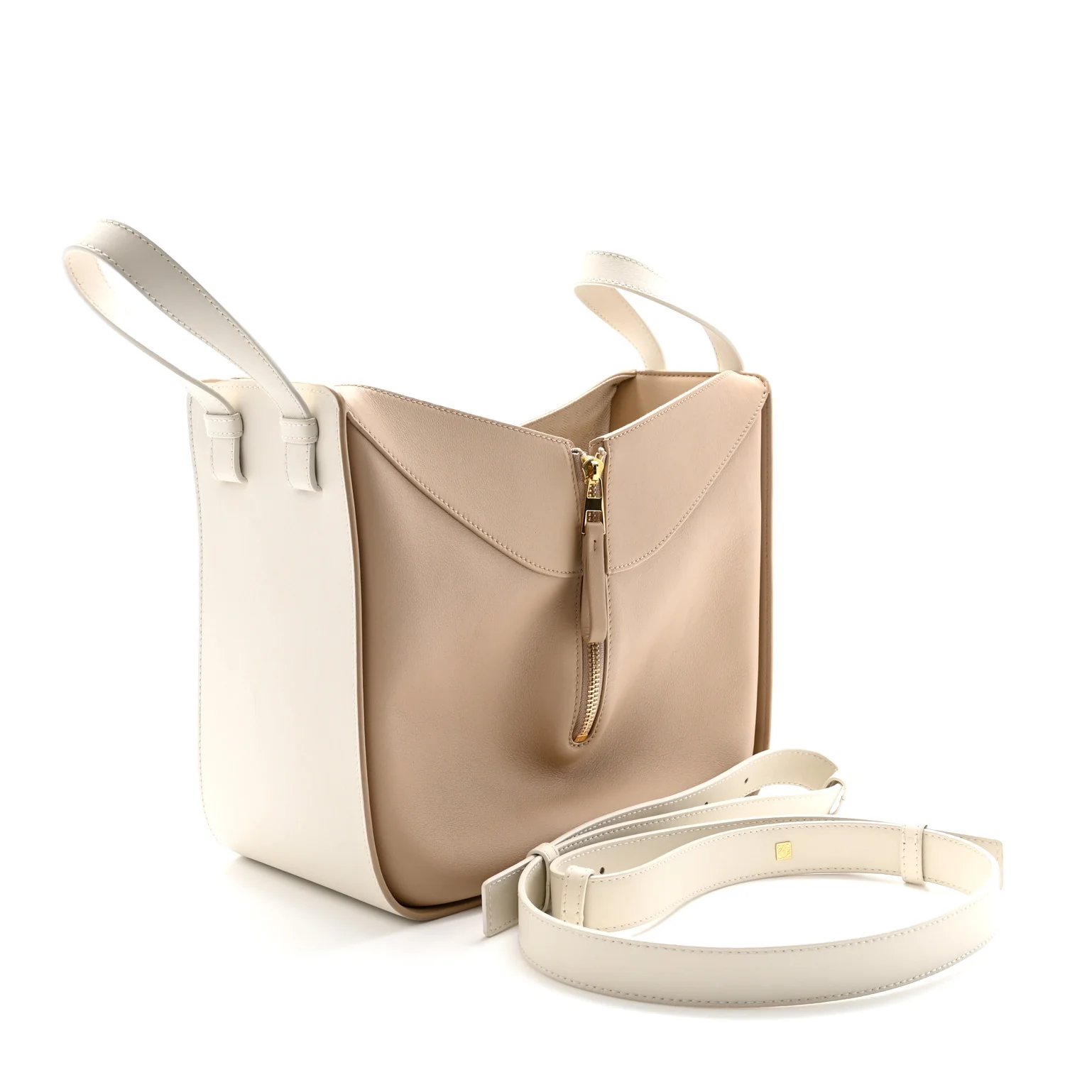 Calfskin Small Hammock Shoulder Bag Sand White - Top Club