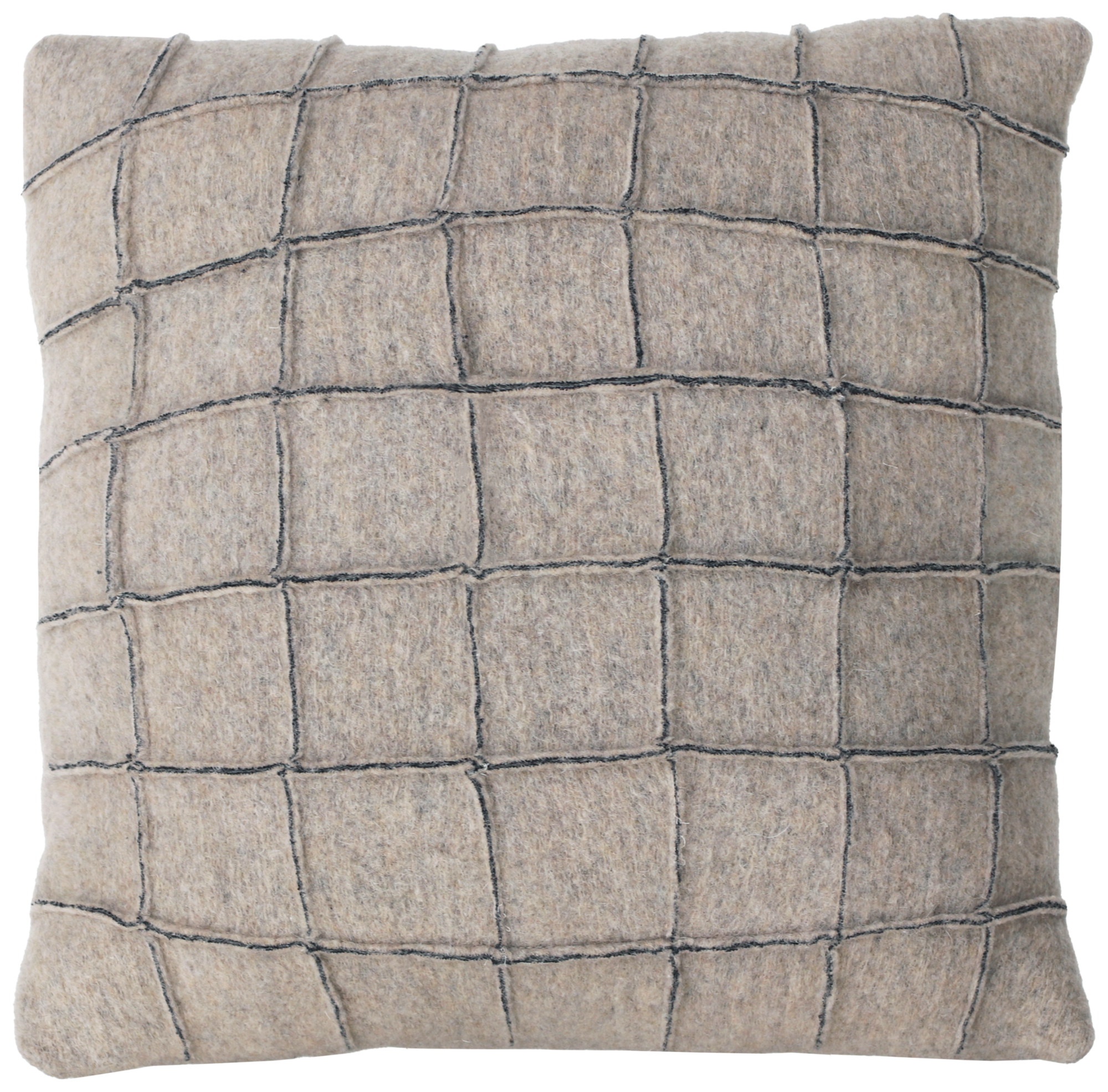 kussen wolvilt vlakjes l.grijs 55x55cm