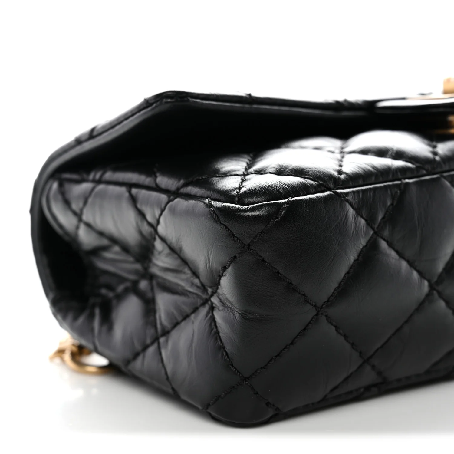 Aged Calfskin Quilted 2.55 Reissue Chain Waist Bag Black - Top Club