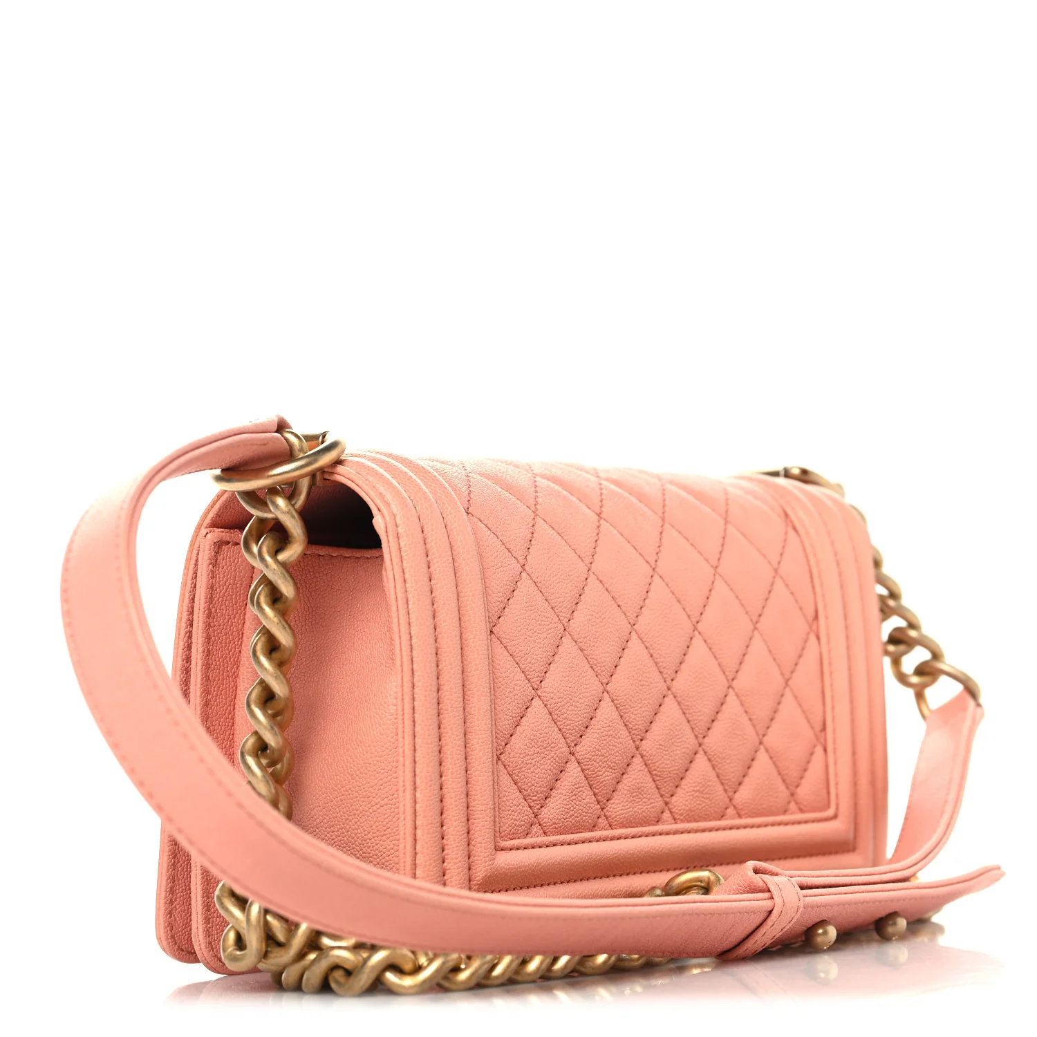 Caviar Quilted Small Boy Flap Light Pink - Top Club