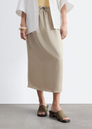 & Other Stories DRAWSTRING MIDI SKIRT