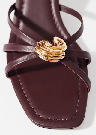 & Other Stories EMBELLISHED HEELED LEATHER SANDALS
