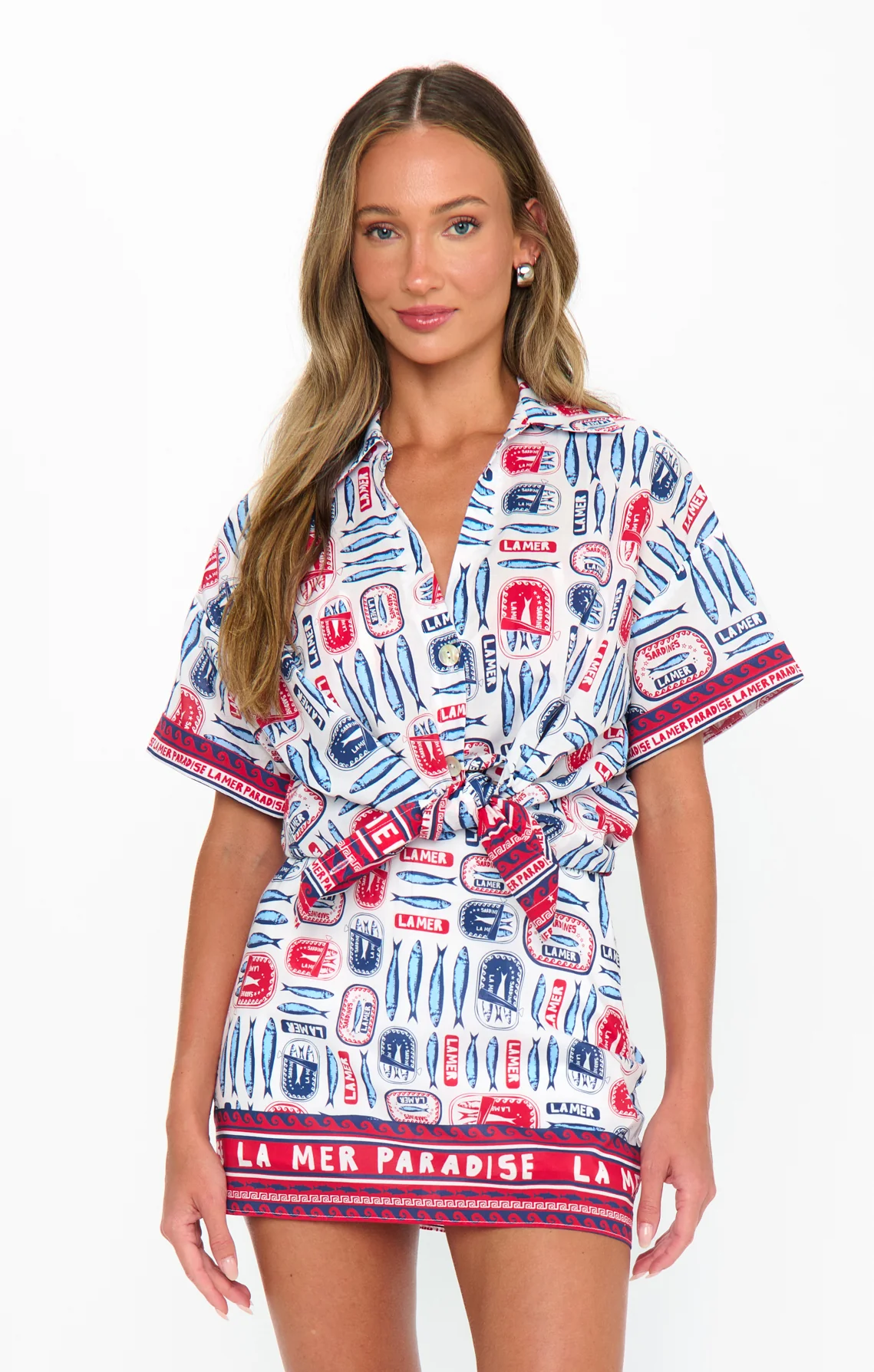 All Night Skort ~ Sardine Border