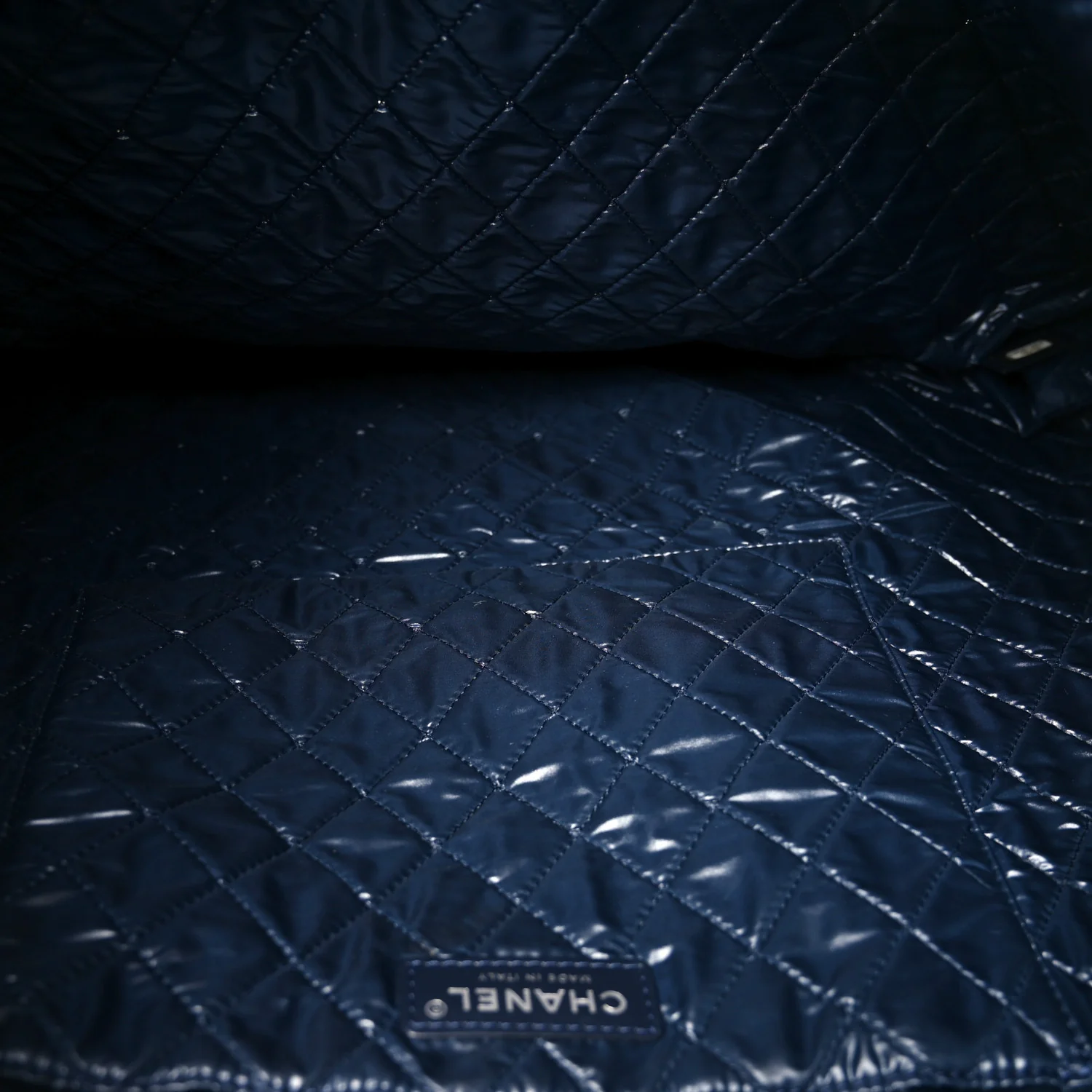 Nylon Cat Emoticon Tote Navy Silver - Top Club