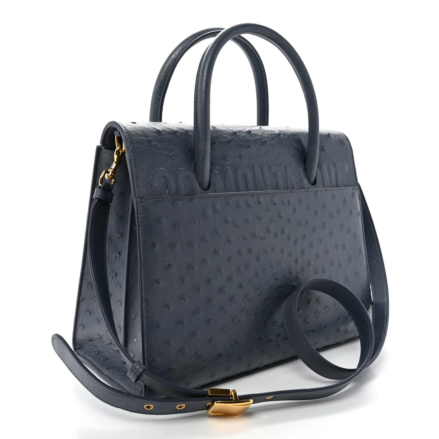 Ostrich Large St. Honore Tote Dark Denim - Top Club