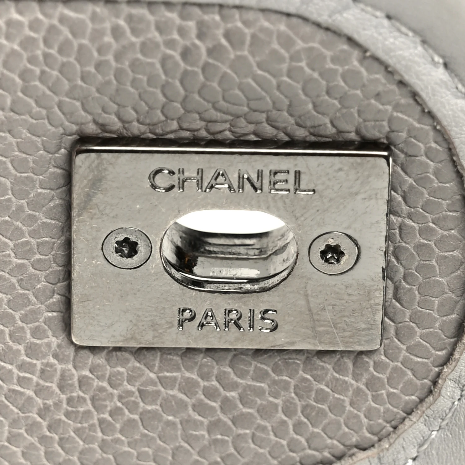Caviar Quilted Medium French Riviera Flap Light Grey - Top Club