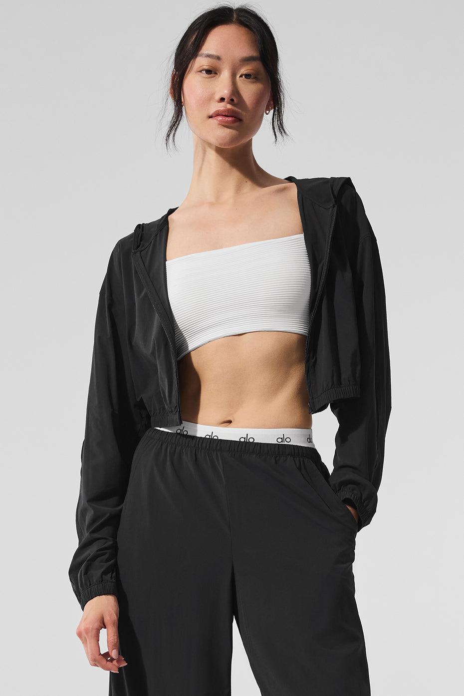 COACH Cropped Breezy Full-Zip Hoodie