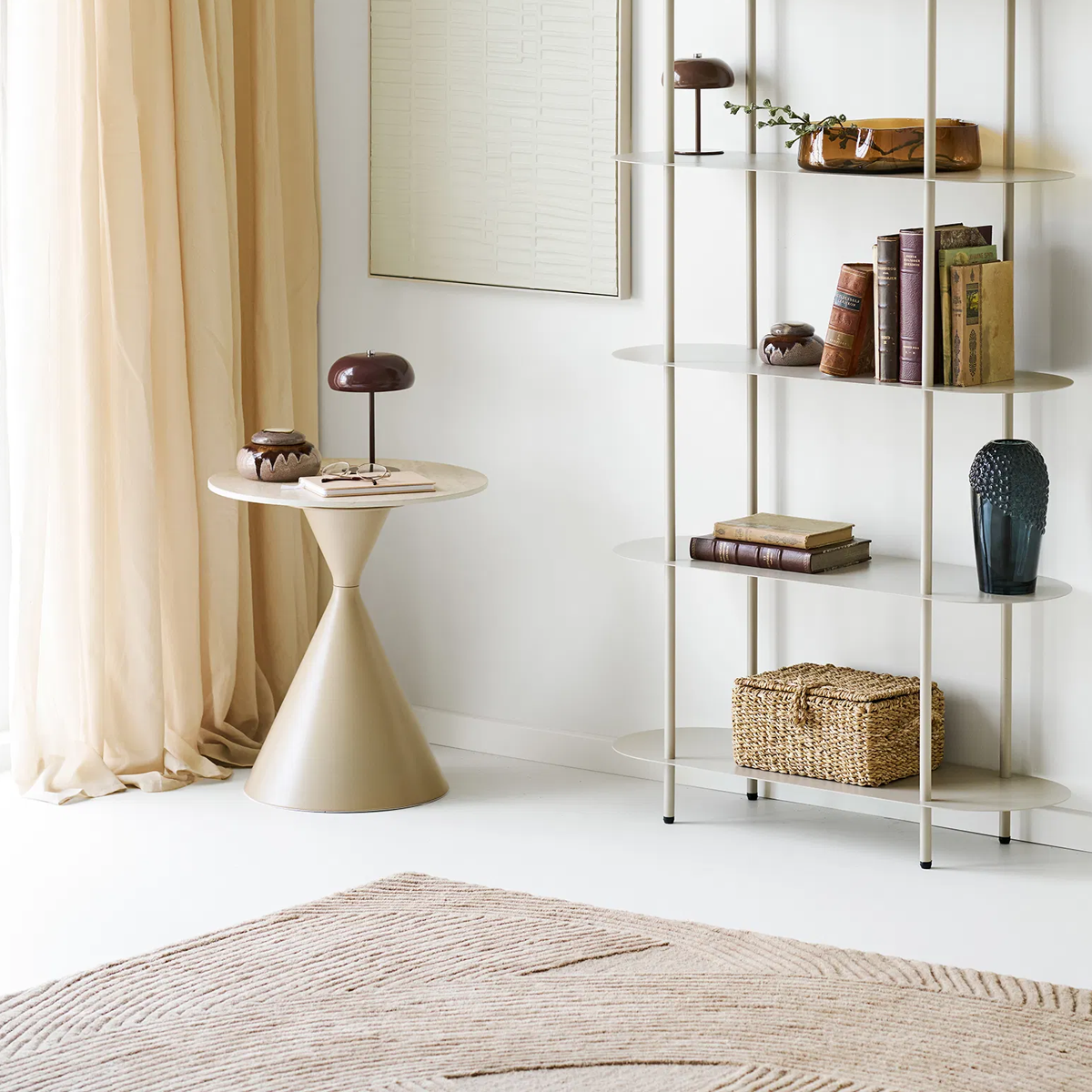 Bijzettafel Anisa beige Ø50 cm