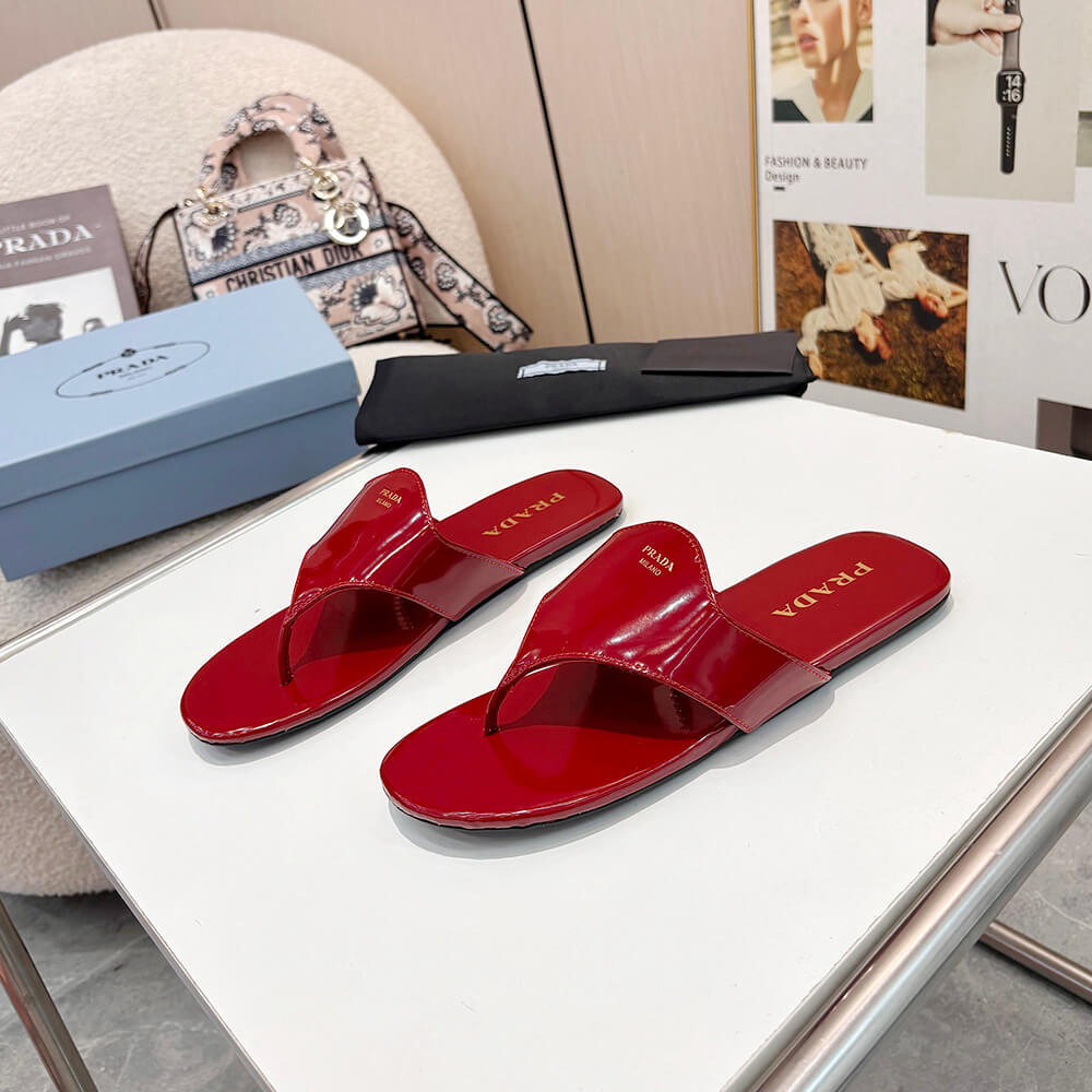 Prada Brushed leather thong sandals - Top Club