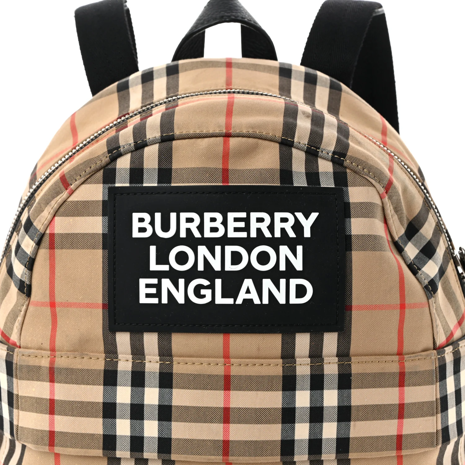 House Check Canvas Calfskin Small Nico Backpack Archive Beige - Top Club