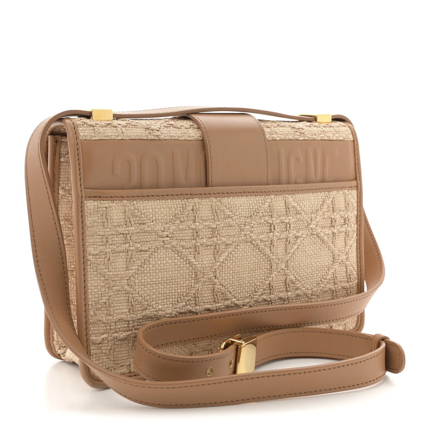 Raffia Calfskin 30 Montaigne Flap Bag Beige - Top Club