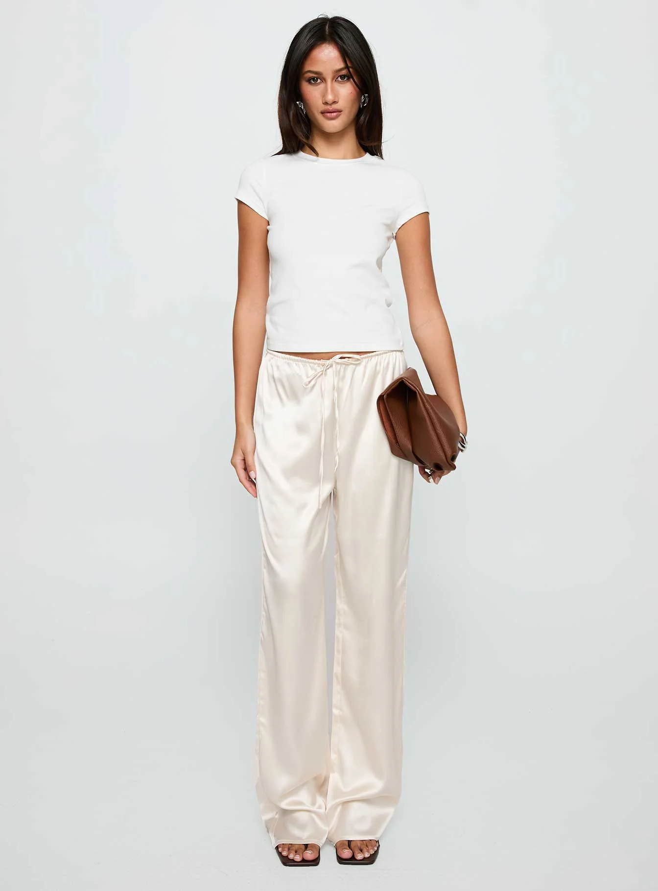 Soulstar Satin Pants Champagne