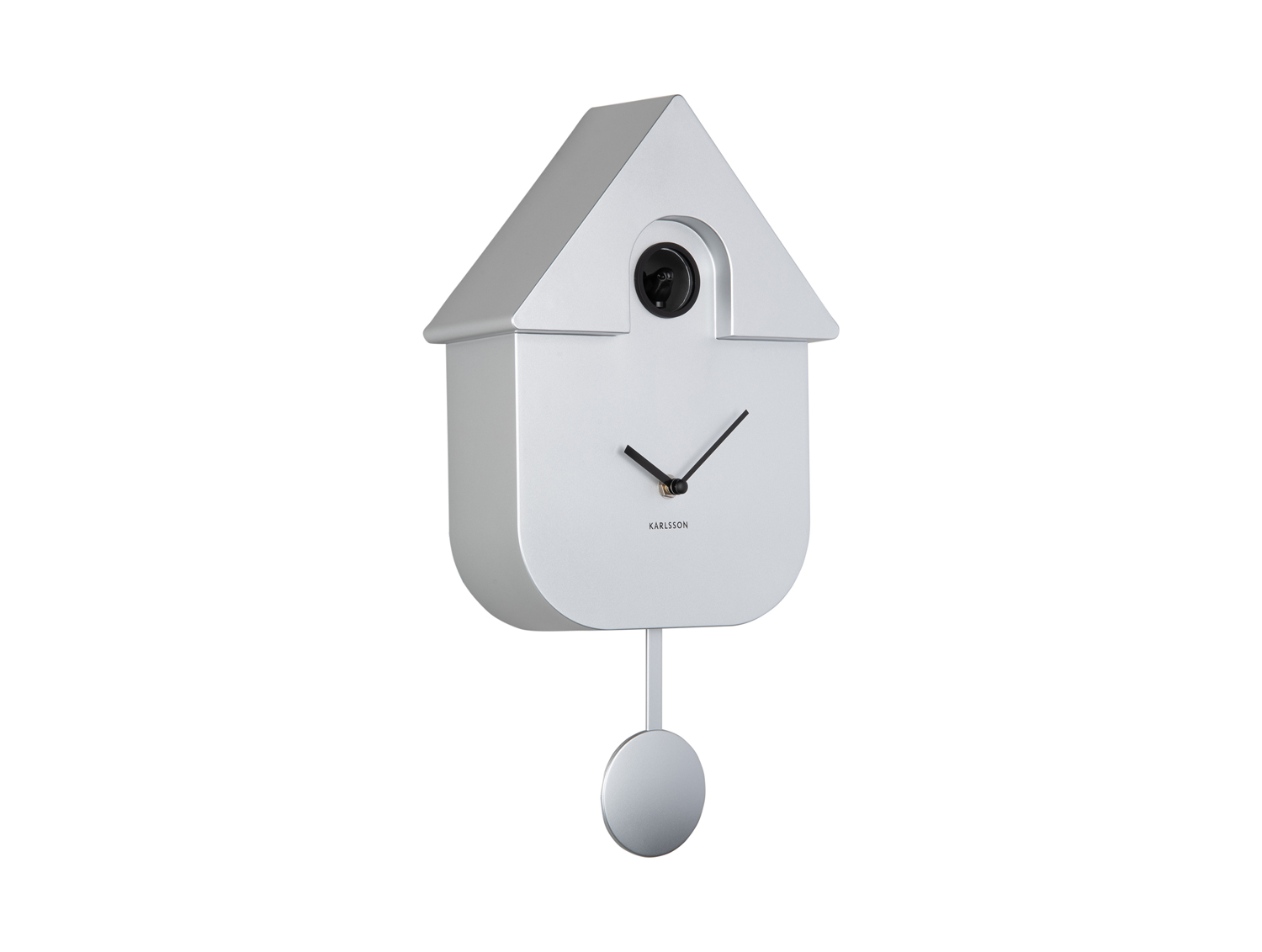 Wall clock Modern Cuckoo ABS metallic silver