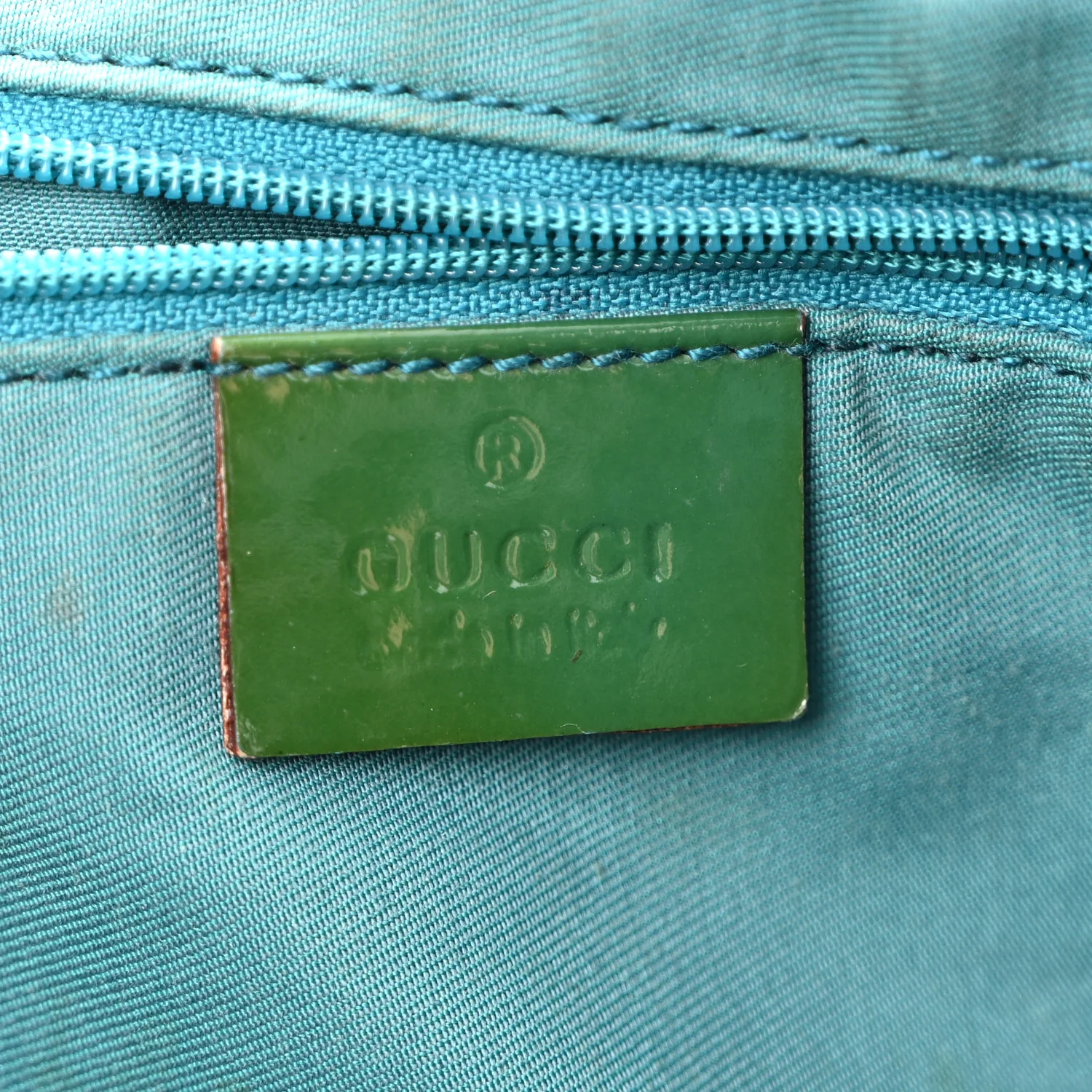 Monogram Patent Medium Abbey Shoulder Bag Blue - Top Club