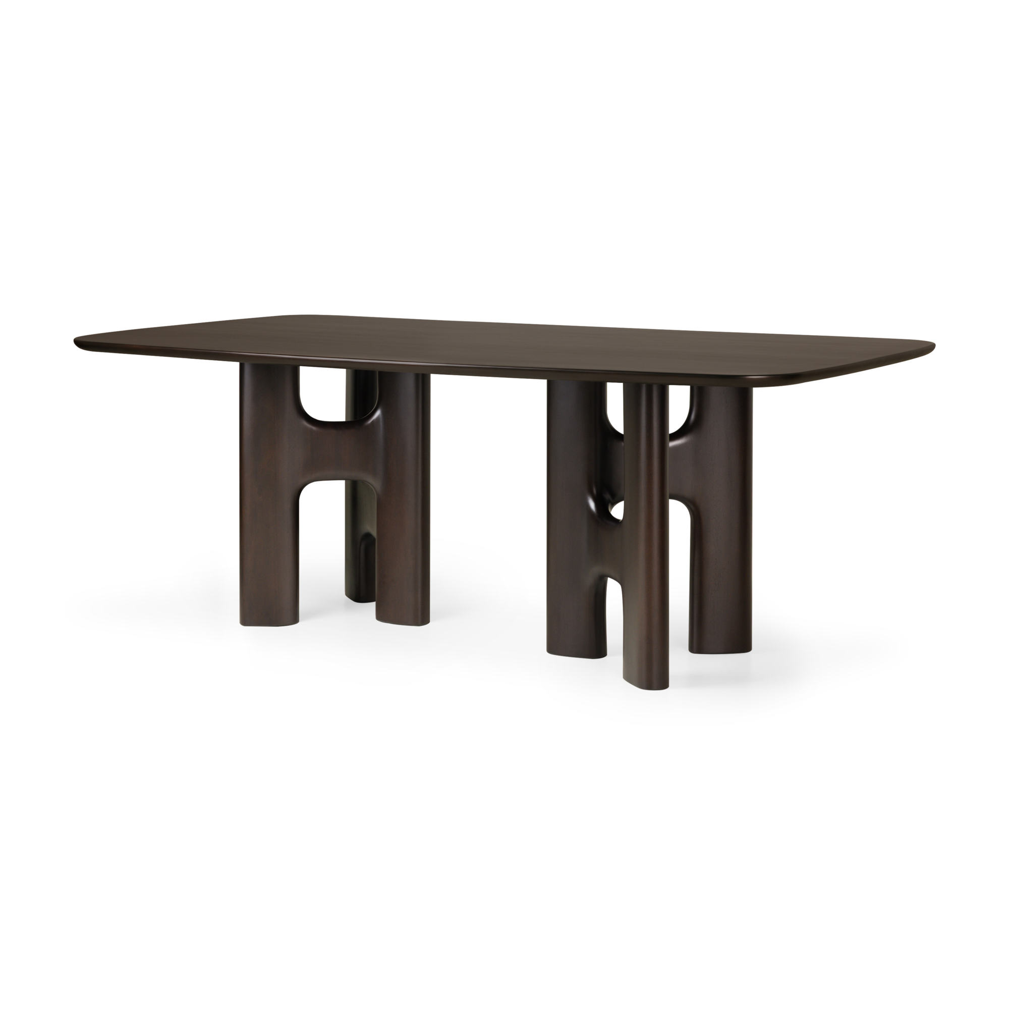 Eettafel Flow 200x110 cm mahonie rose brown