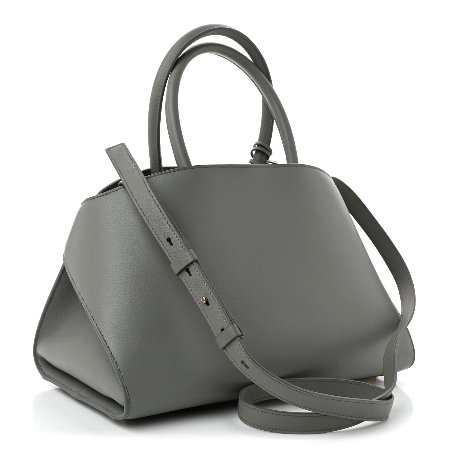 Calfskin Small Hug Bag Ash Grey