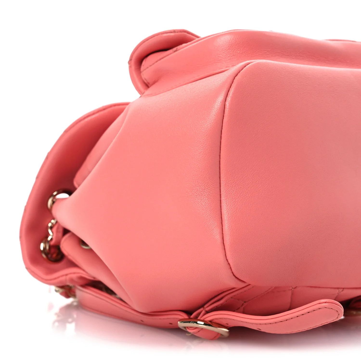 Lambskin Quilted Small Duma Drawstring Backpack Pink - Top Club