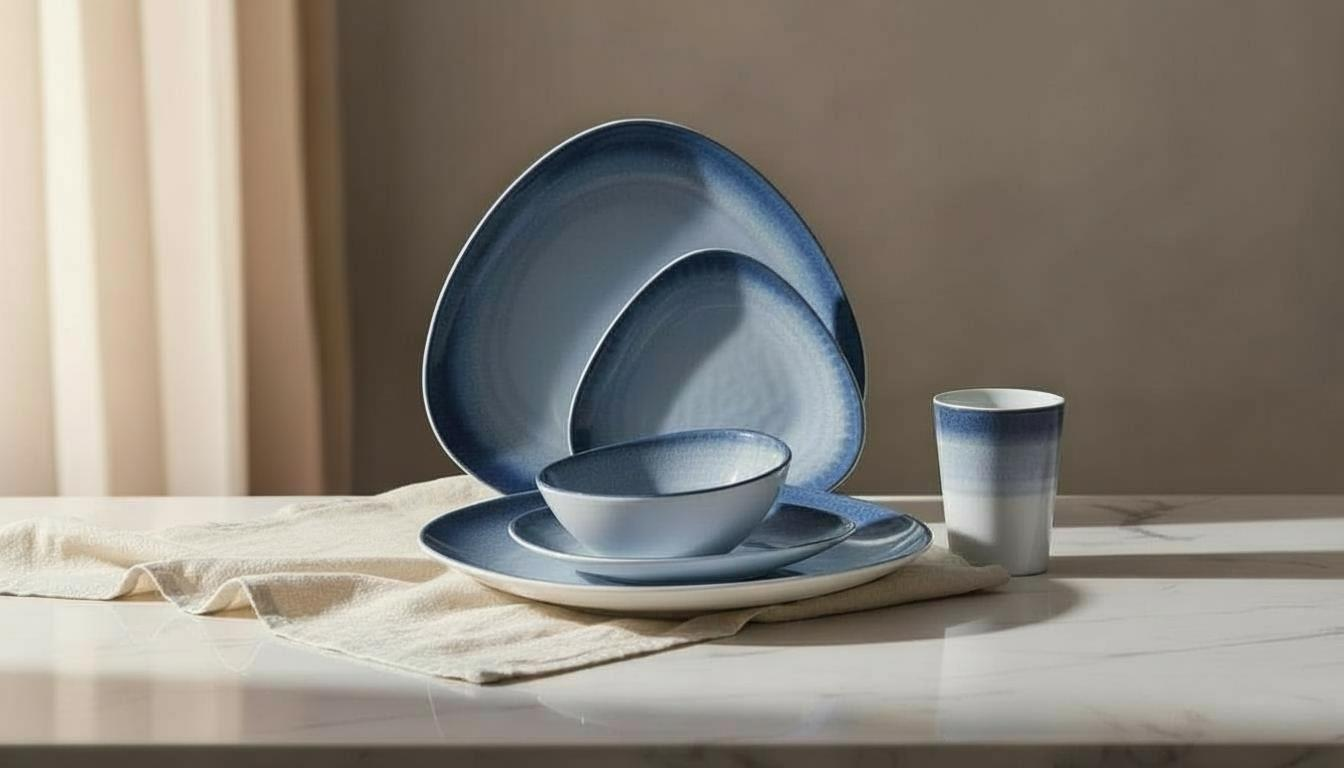 Servies Aegean Melamine set met coolerbag sea blue