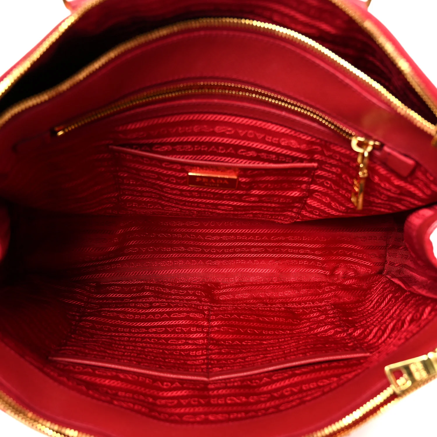 Saffiano Lux Large Double Zip Tote Fuoco - Top Club