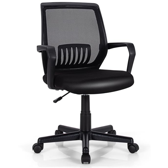 BEFOUNDLOVELY Office Chair, Mesh Desk Chairs with Wheels, Lumbar Support, Waterfall Seat