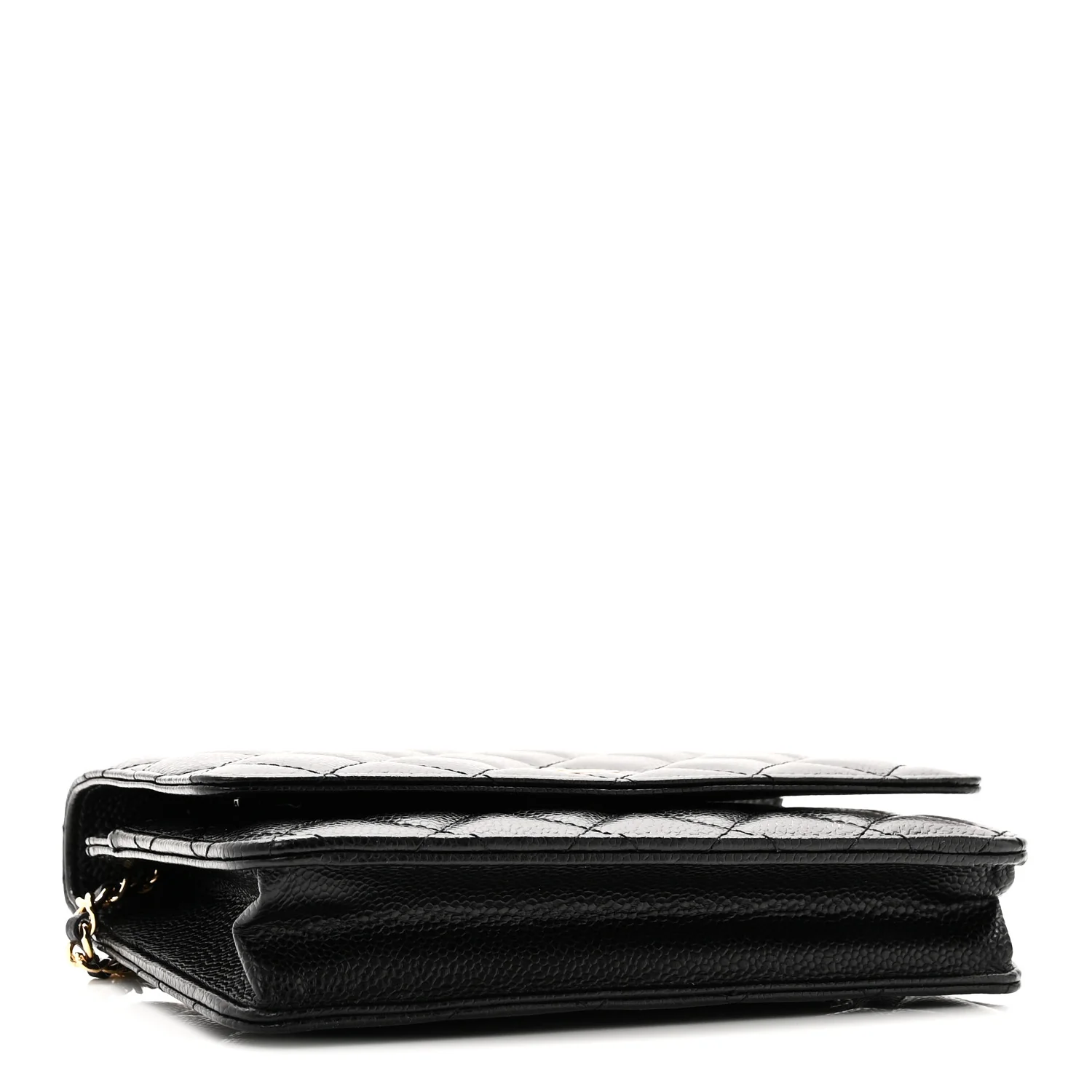 Caviar Quilted Wallet on Chain WOC Black - Top Club