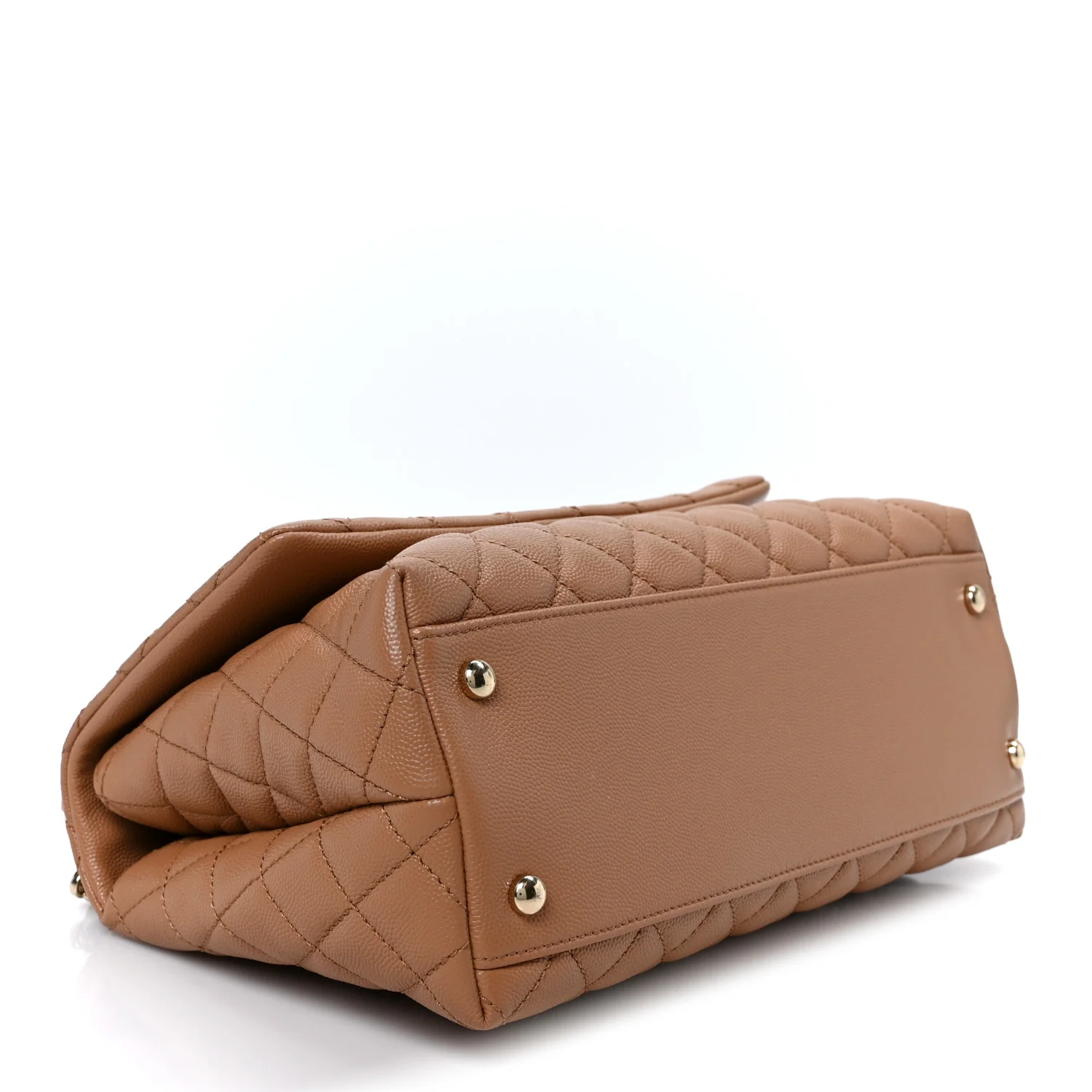 Caviar Quilted Small Coco Handle Flap Brown - Top Club