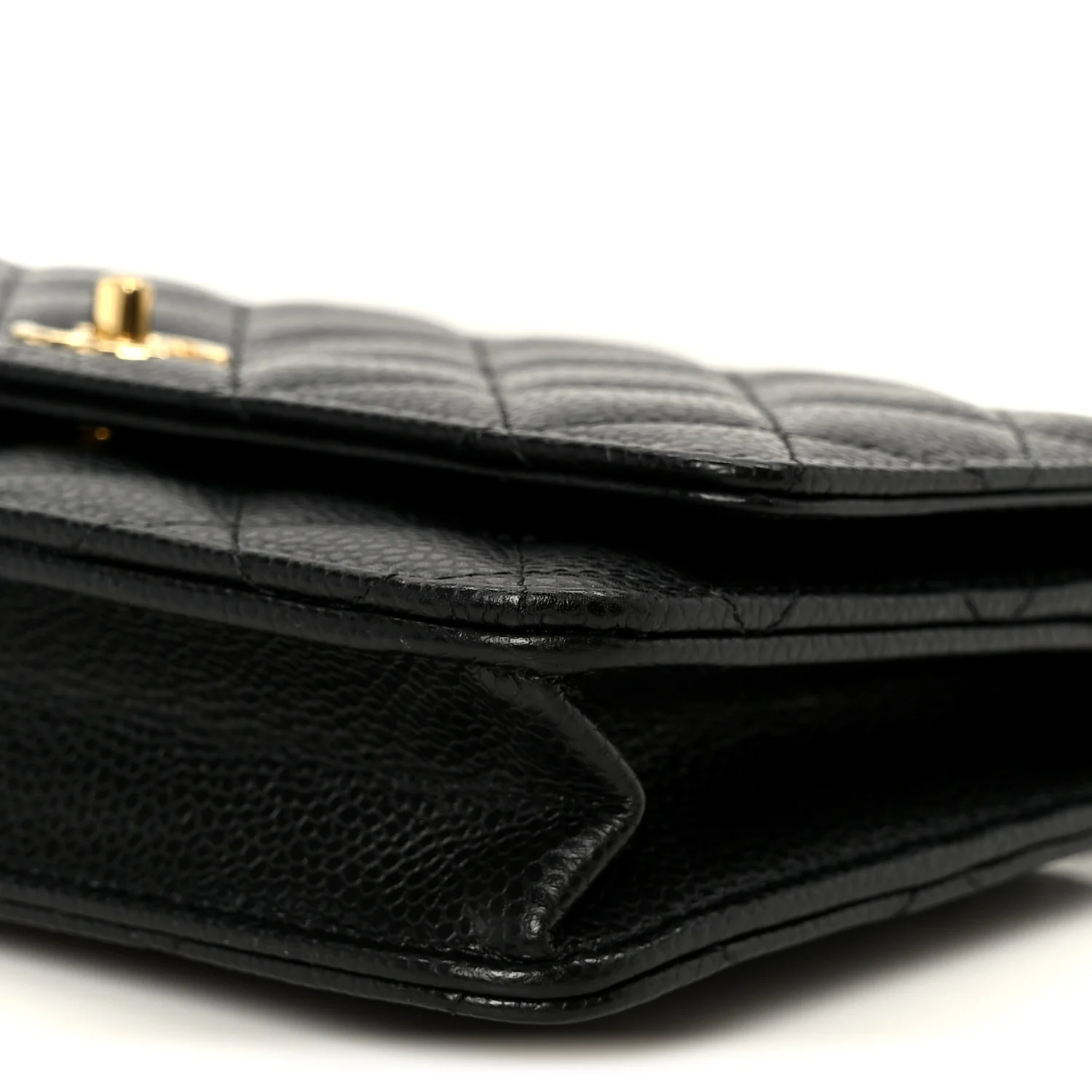 Caviar Quilted CC Turnlock Wallet On Chain WOC Black - Top Club