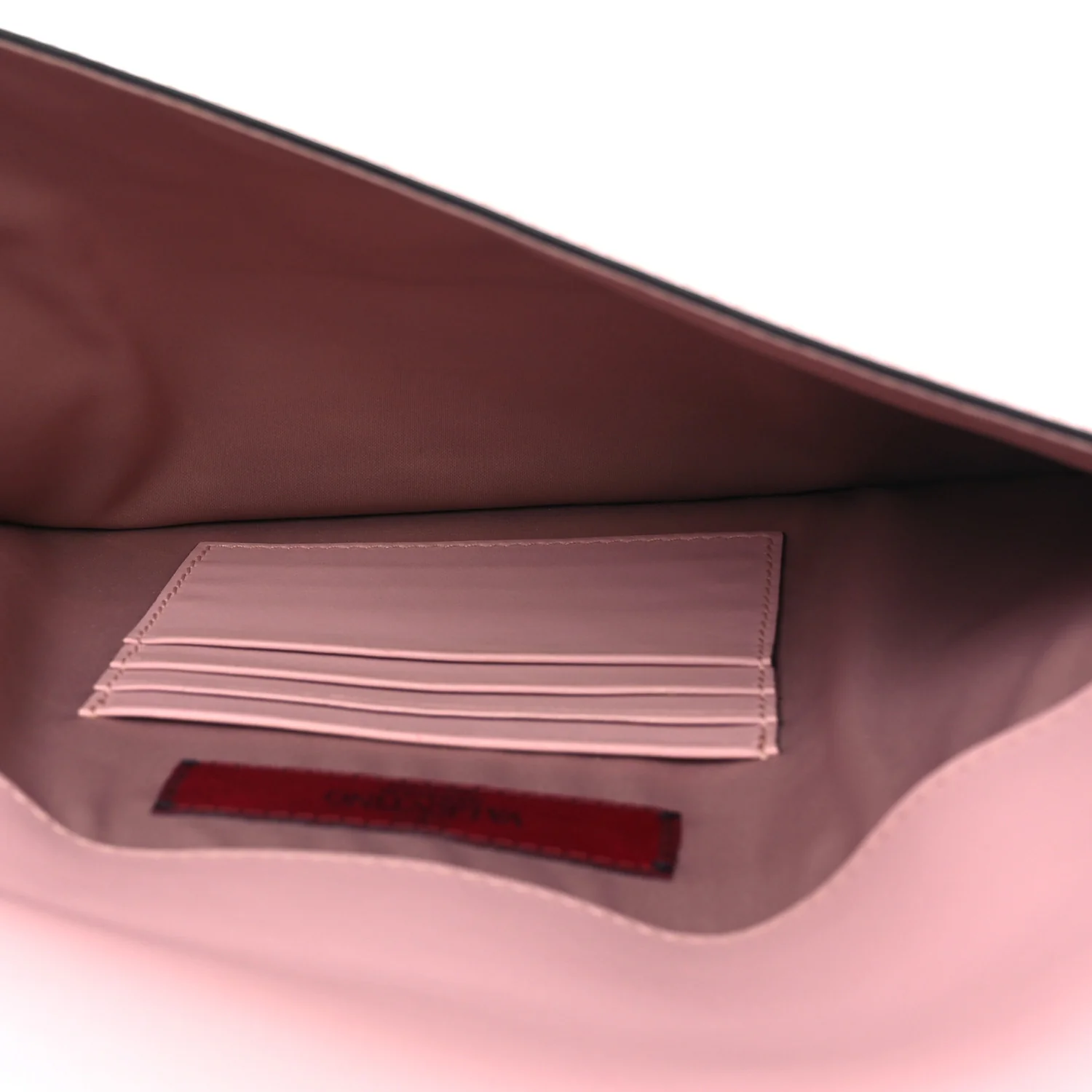 Pebbled Calfskin Large Rockstud Envelope Clutch Water Rose - Top Club