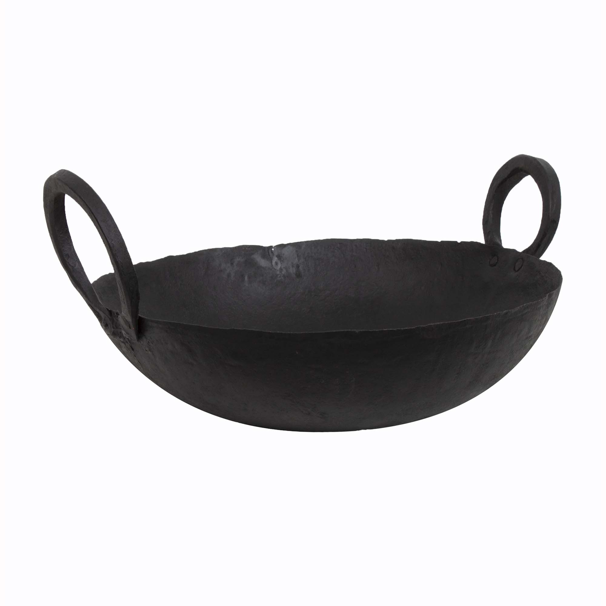Oude ijzeren wokpan Large 30cm
