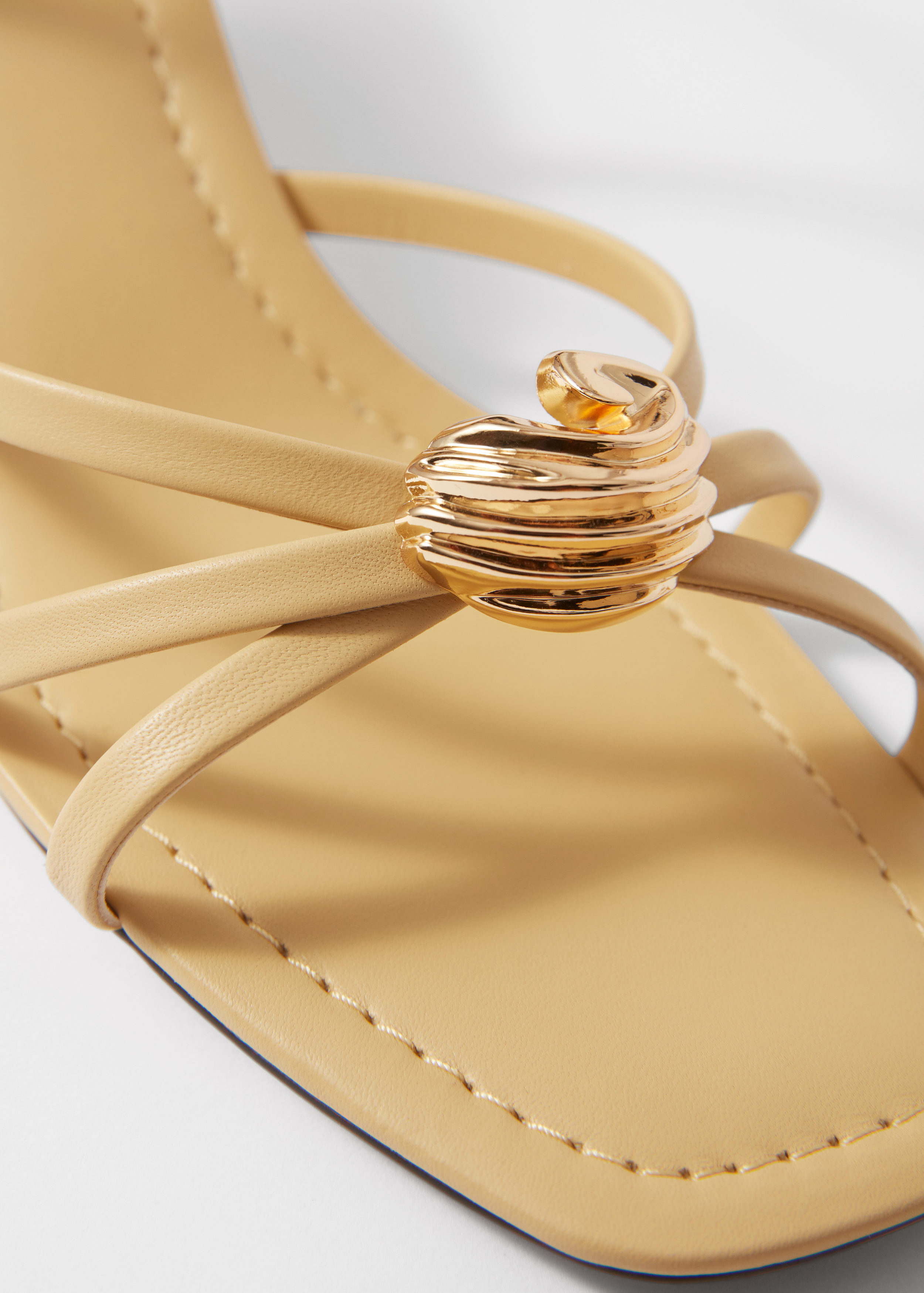 & Other Stories EMBELLISHED HEELED LEATHER SANDALS