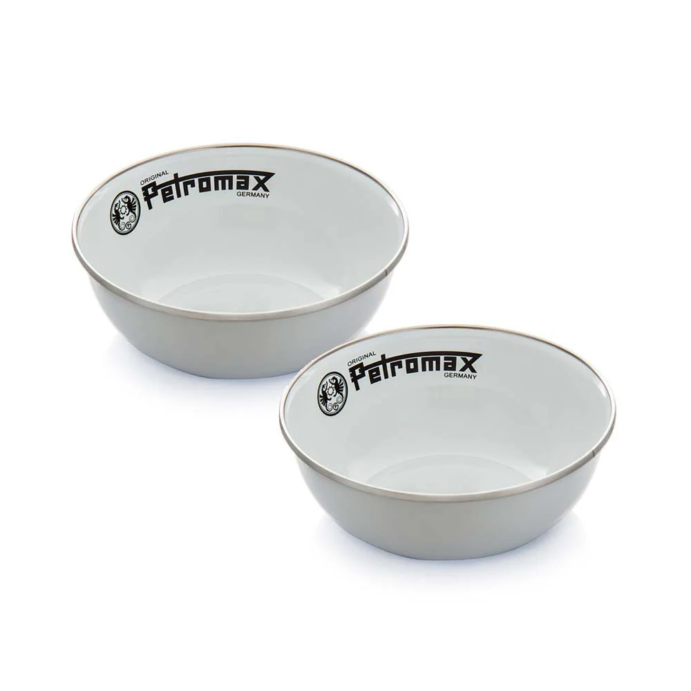 Petromax Enamel Bowl Set - Pack of 2 white enamel bowls