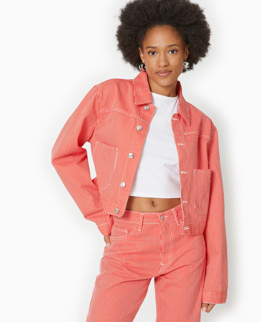 Pimkie Veste courte en toile avec fines rayures