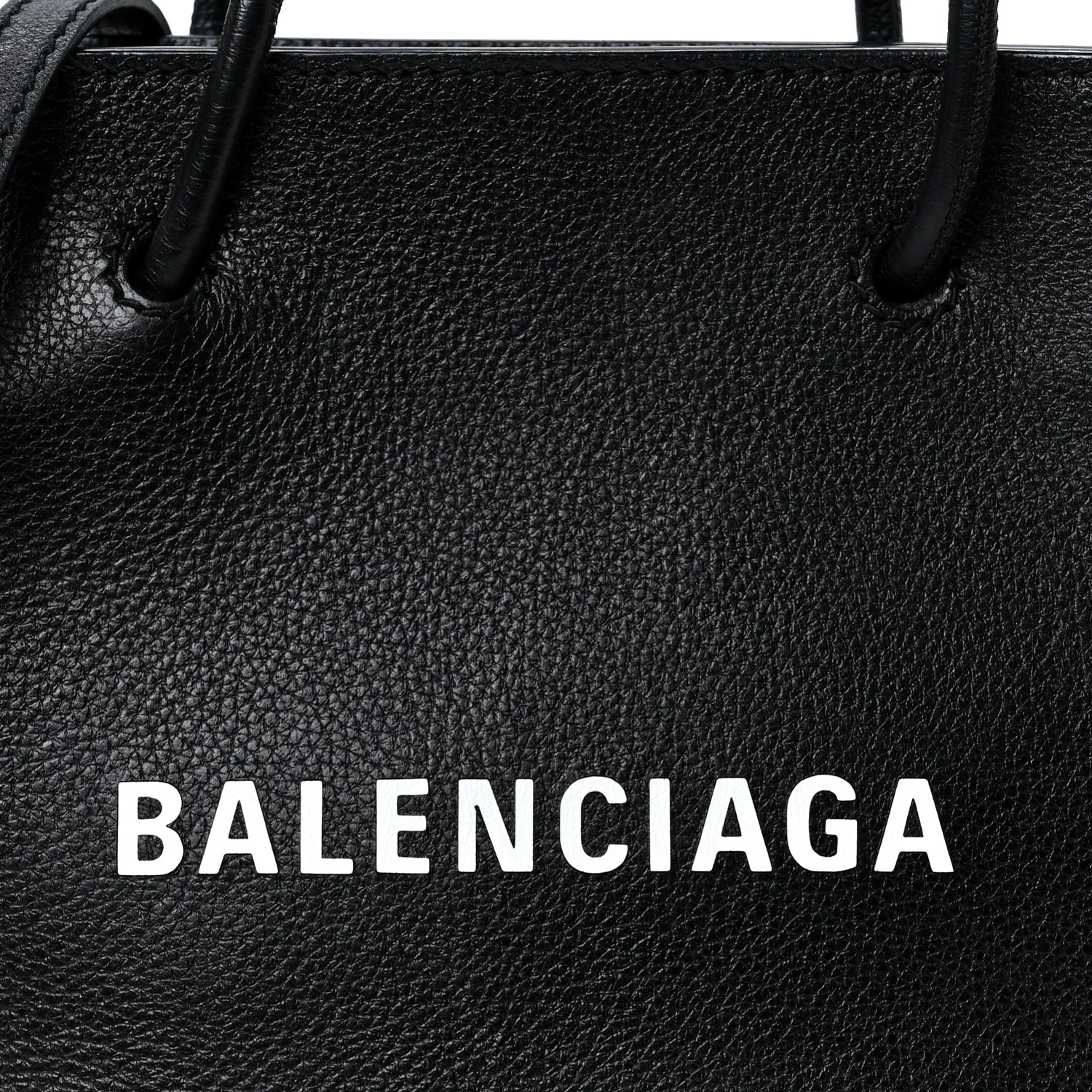 Calfskin Logo XXS Shopping Tote Black - Top Club