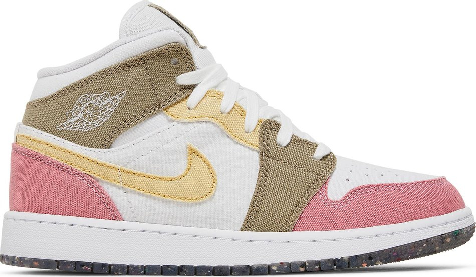 Air Jordan 1 Mid SE GS  Pastel Grind  DJ0338-100 - Sneaker Replica Workshop