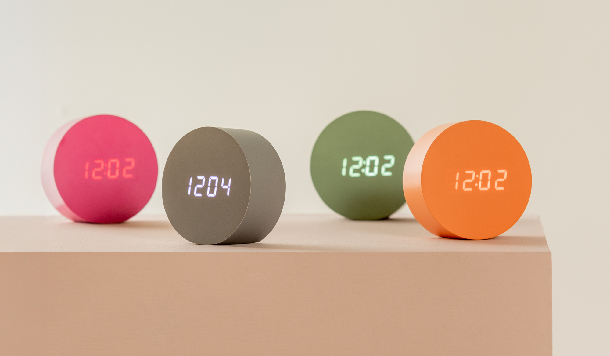 Alarm clock Spry round LED grayed jade