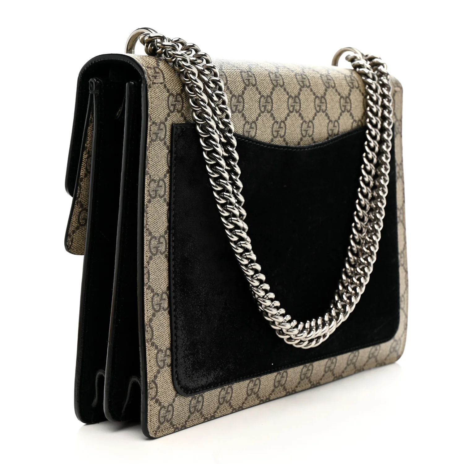 GG Supreme Monogram Medium Dionysus Shoulder Bag Black - Top Club
