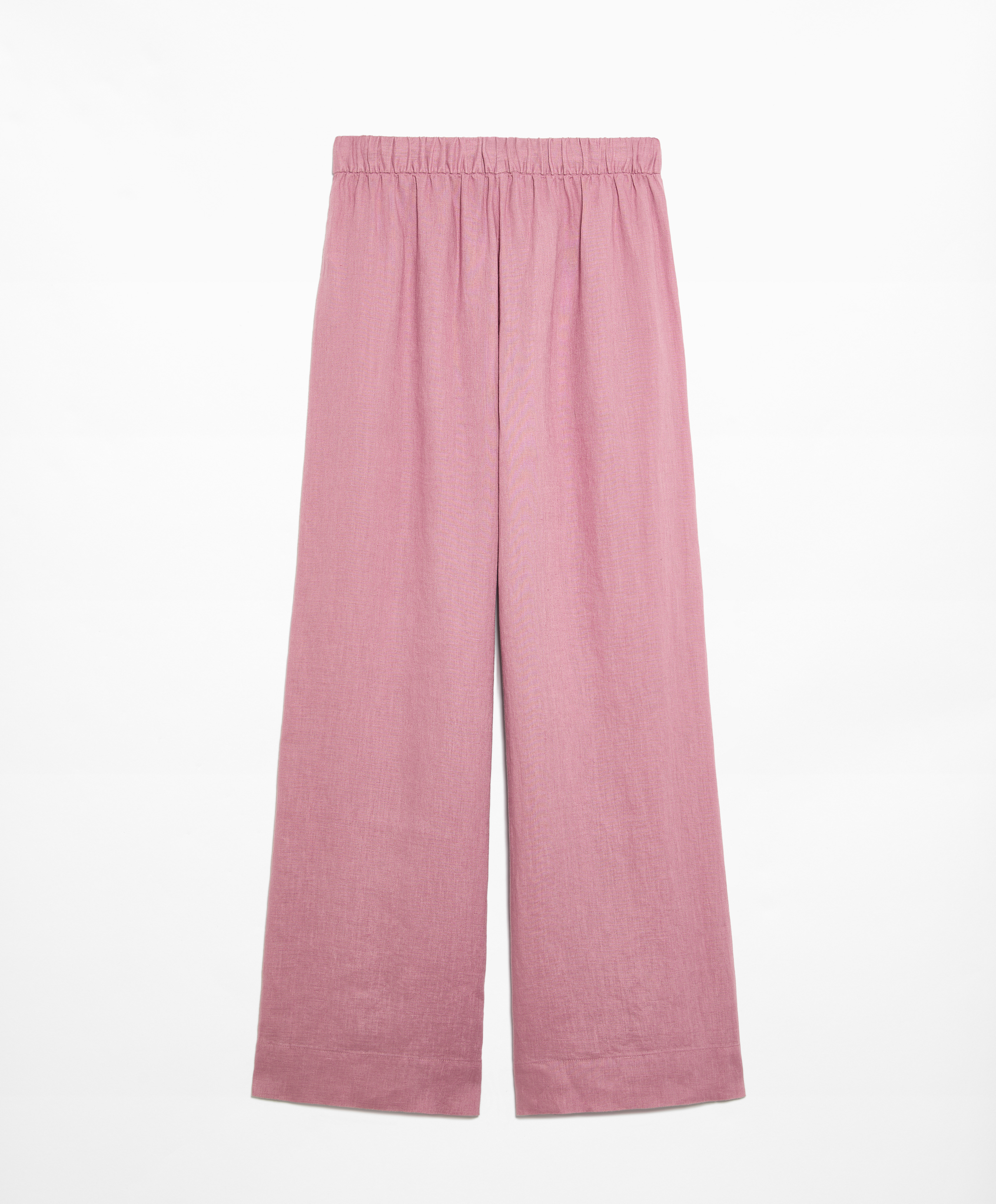 OYSHO 100% linen wide straight-leg trousers