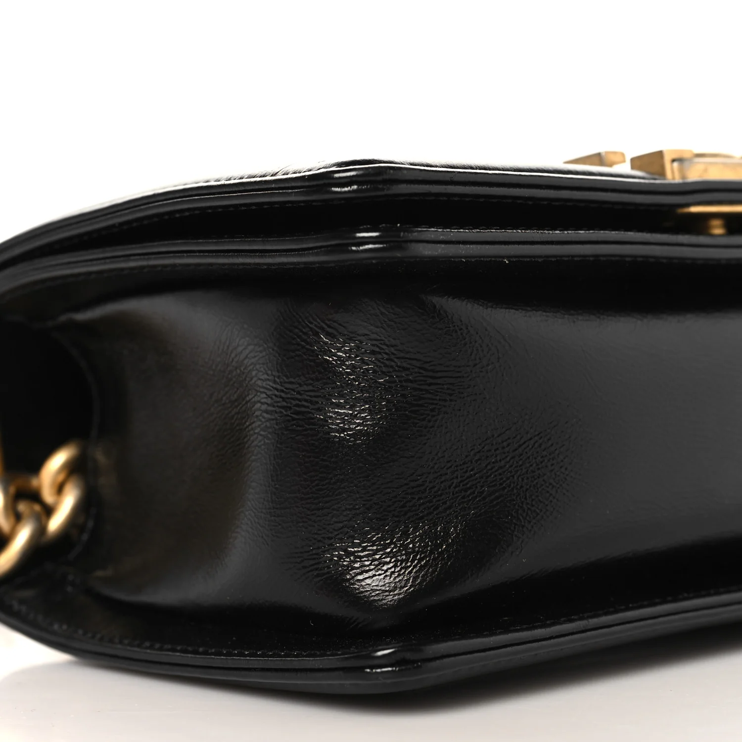 Metallic Glazed Calfskin Small Boy Flap Black Gold - Top Club