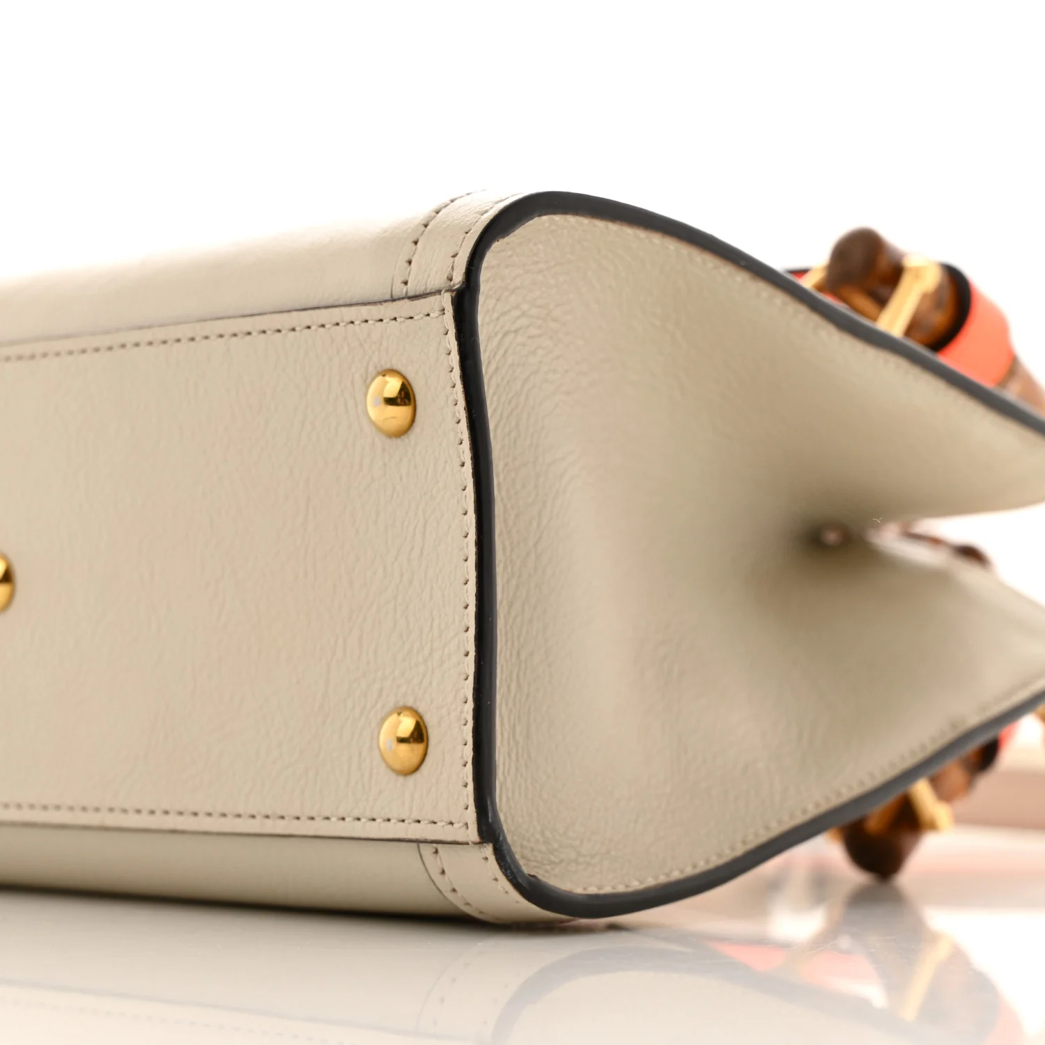 Wonka Grain Calfskin Mini Diana Tote Bag Mystic White Orange Fluo - Top Club