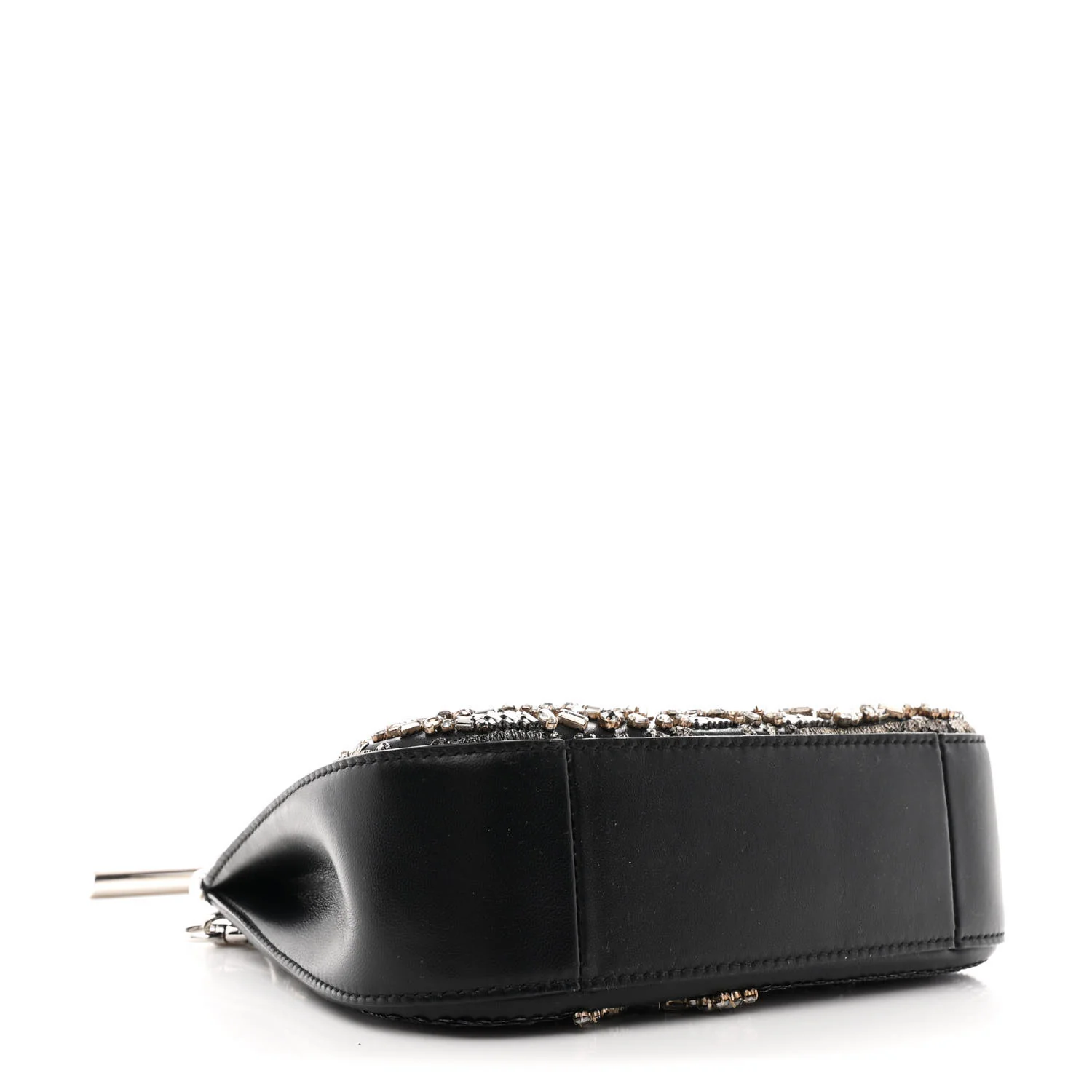 Lambskin Embellished Crystal Mini T-Bar Bag Black - Top Club